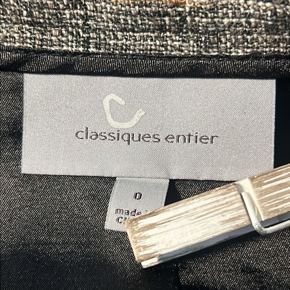 CLASSIQUES ENTIER SIZE 0 GRAY WOVEN SKIRT WITH BLACK LACE - Picture 8 of 11